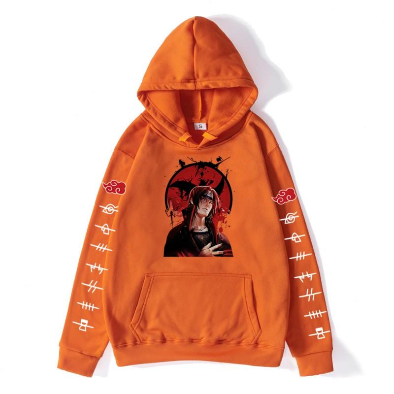 Mens Naruto Anime Hoodie Cosplay Sweatshirt Loose Fit Cotton Blend Long Sleeve Casual Streetwear