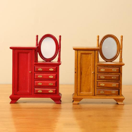 Мини-комод для кукольного домика, винтажный миниатюрный комод с ящиками, мини-мебель, туалетный столик для куклы