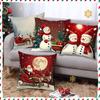 Christmas Snowman Elk Elements Pillow Print Festive Decoration Sofa Atmosphere Decorative Lumbar Cushion Pillow