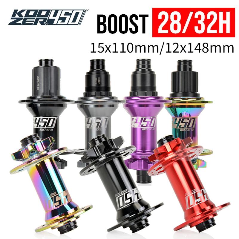 Втулки Koozer 450 32H 28-отверстий Boost Cube K7 Громкие MTB Втулки 6 Болтов J-Hook Для Shimano 15X110 Boost Передняя Втулка Сквозная Ось 12X148 Задняя Втулка