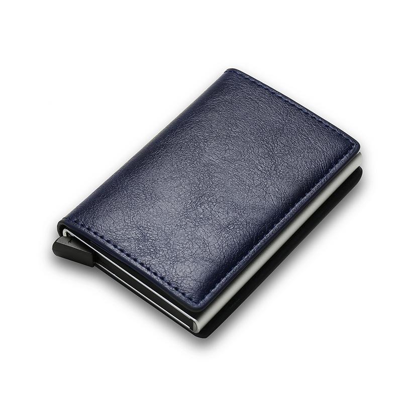 Men Credit Card Holder Wallet Slim Aluminum Men Wallet ID Credit Card Holder Mini Wallet Automatic Pop Up Bank Card Case
