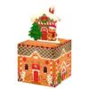 Gingerbread Decor Christmas Man House Pattern Gift Box With Material Paper