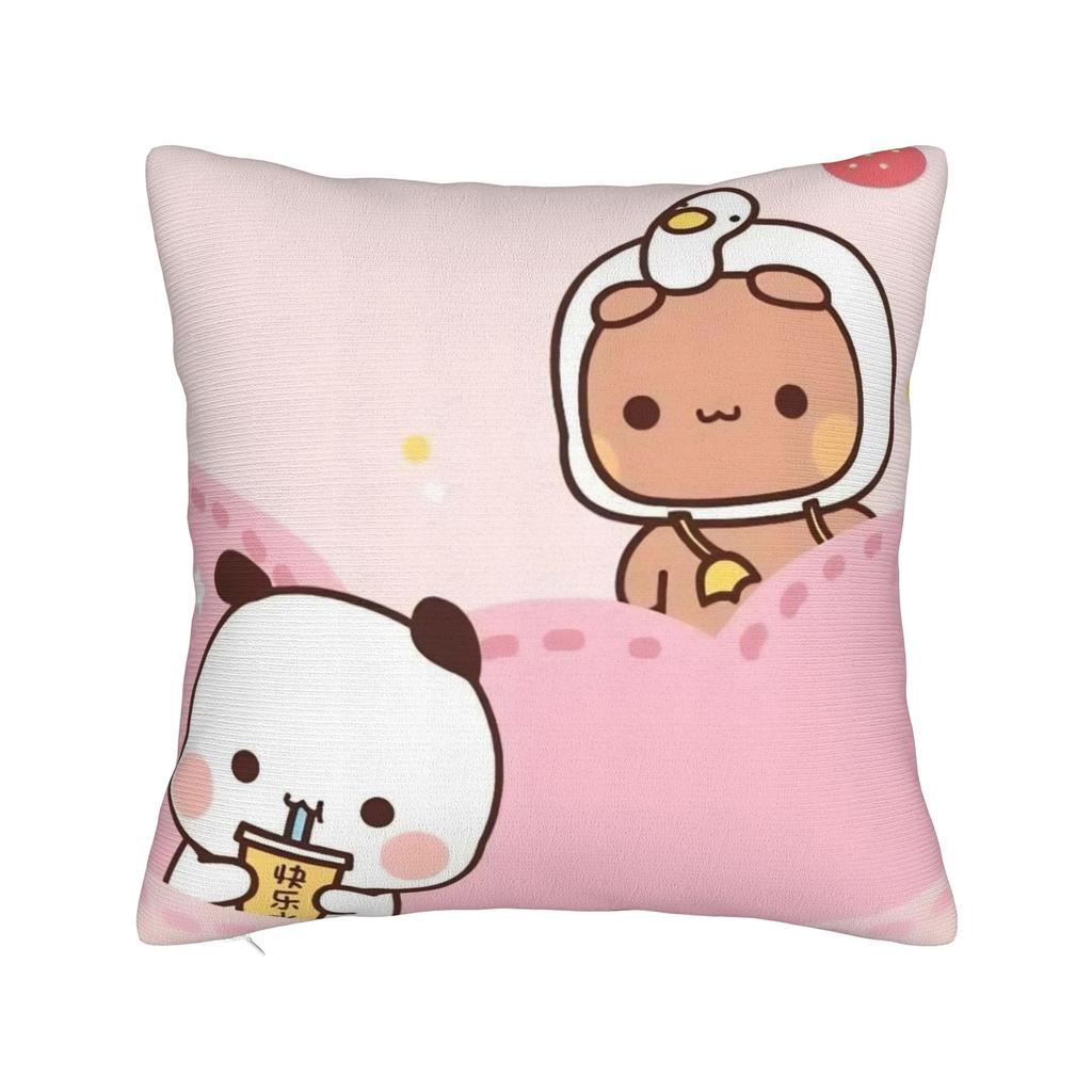 I Love You Bear and Panda Bubu Dudu Bear Pillowcase Soft Fabric Cushion Cover Gift  Pillow Case Cover Home Zipper Xcm