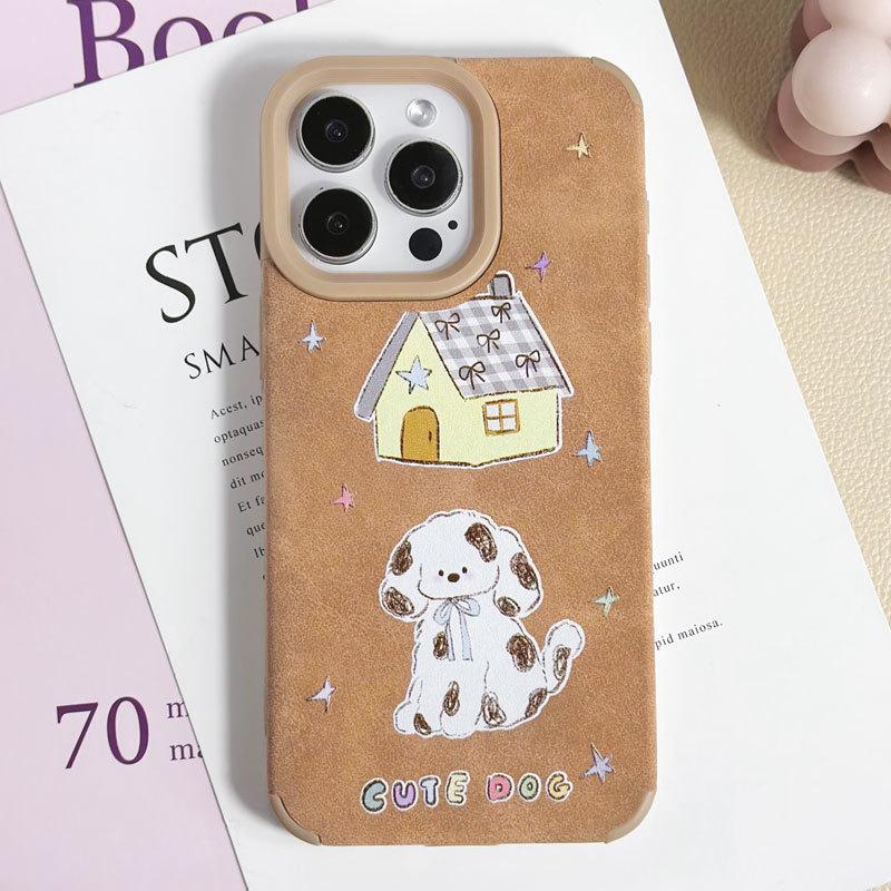 Zhitai Силиконовый и кожаный мультяшный чехол для iPhone 11-15 Pro Max