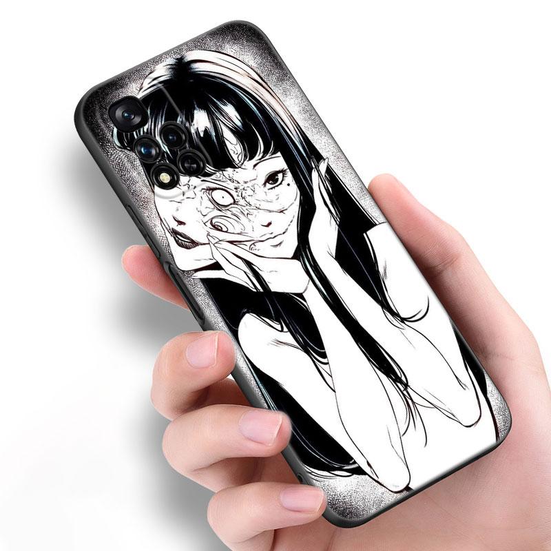 Японский ужас манга черный силиконовый чехол для телефона для Xiaomi POCO X3 X4 NFC F5 M3 M4 M6 X5 X6 Pro F3 F4 GT 5G C55 C65 M5