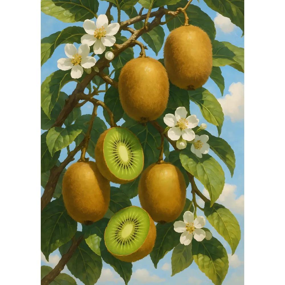 Fruit Orchard Posters Olive Branch Peach Tree Ripe Kiwi Fruit Modern Prints Canvas Painting Wall Picture Home Living Room Decor