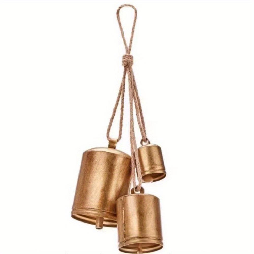 3Pcs/Set Christmas Bells Rustic Christmas Decor Vintage Style Brass Shabby Chic Decorations