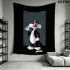Sylvester the Cat Wall Tapestry Aesthetic Wall Hanging Printed Fabric Blanket Decorative Tapestries for Bedroom Living Room Home Decor