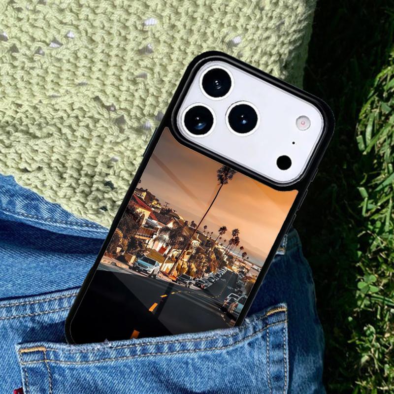 Чехол для телефона "Дорога и закат" для iPhone 17 AIR 16 Pro Max 15 14 Pro 11 12 13 Ударопрочный силиконовый чехол
