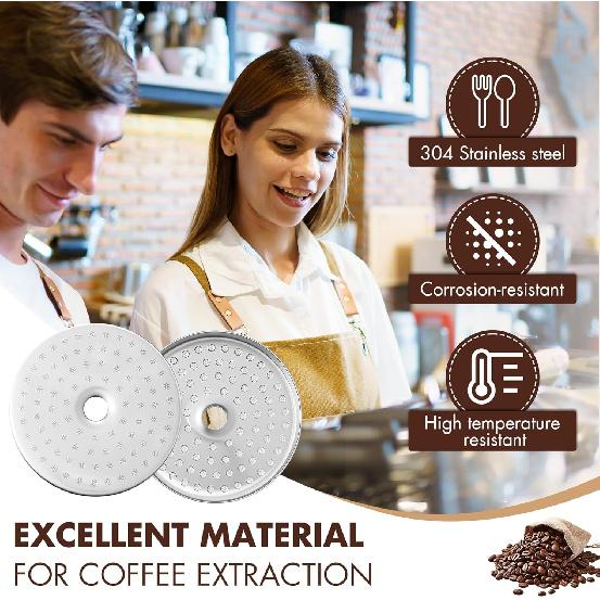 Precision Shower Screen with 54mm Silicone Steam Ring, Compatible with Breville Espresso Machines (54mm), Compatible with Bambino/Bambino Plus, Duo