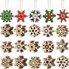 Unfinished Wooden Block Made Snowflake Jewelry Craft, Piece Head Pendant, Decorative and Carved Wooden Handicrafts