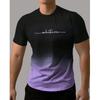 Summer Men's T-shirt Gradient Style Pattern Print Men's Comfortable Fashion T-shirt Short Sleeved Quick Drying Large Clothing Top