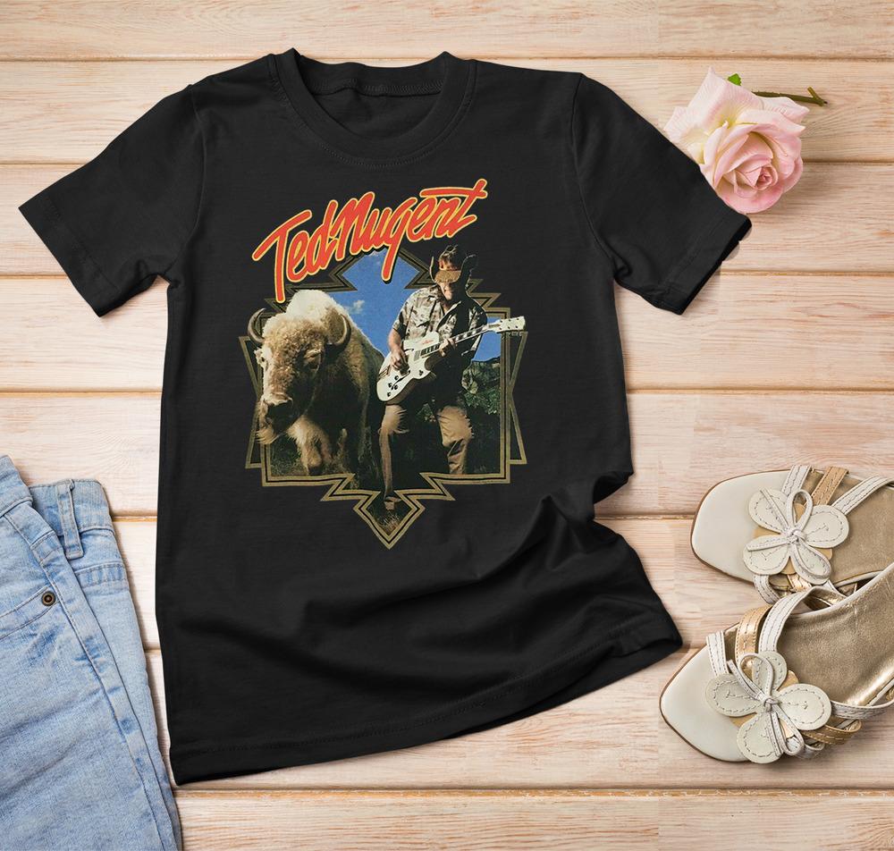 TED NUGENT Concert T Shirt Great White Buffalo Black Cotton men T-shirt NG901 Unisex T-Shirt