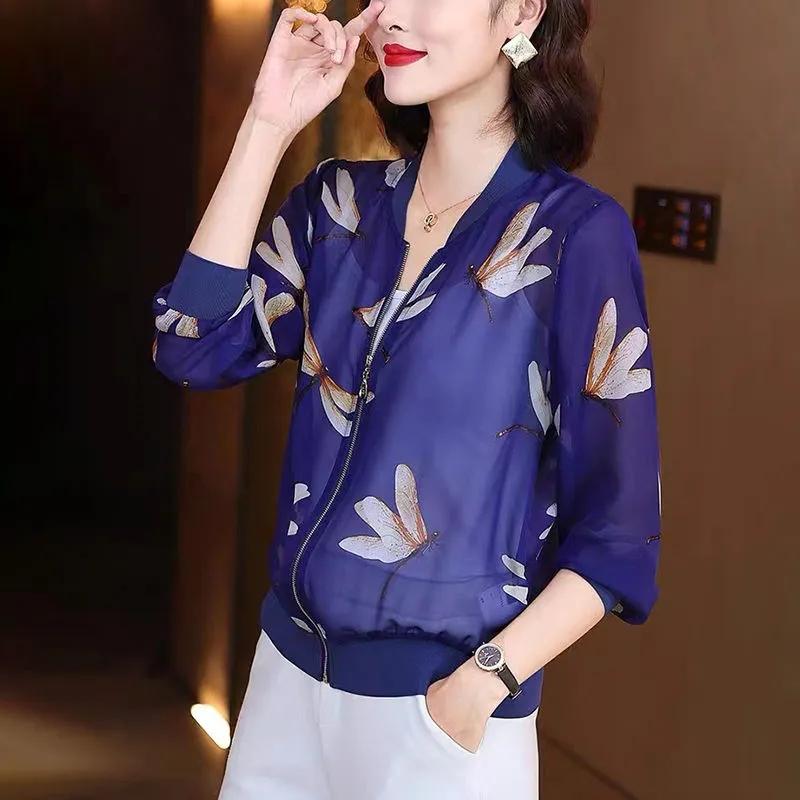 Бейсбольная униформа, женская куртка на весну и осень с защитой от ультрафиолета, универсальная короткая шифоновая куртка большого размера, женская с солнцезащитным кремом