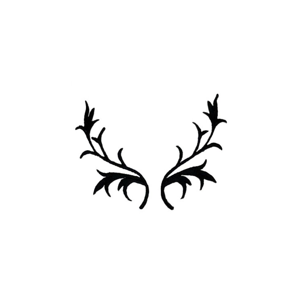 4 Pairs Deer Antler Embroidery Patch Decorative Applique Sew on Patch  For Clothing Dresses
