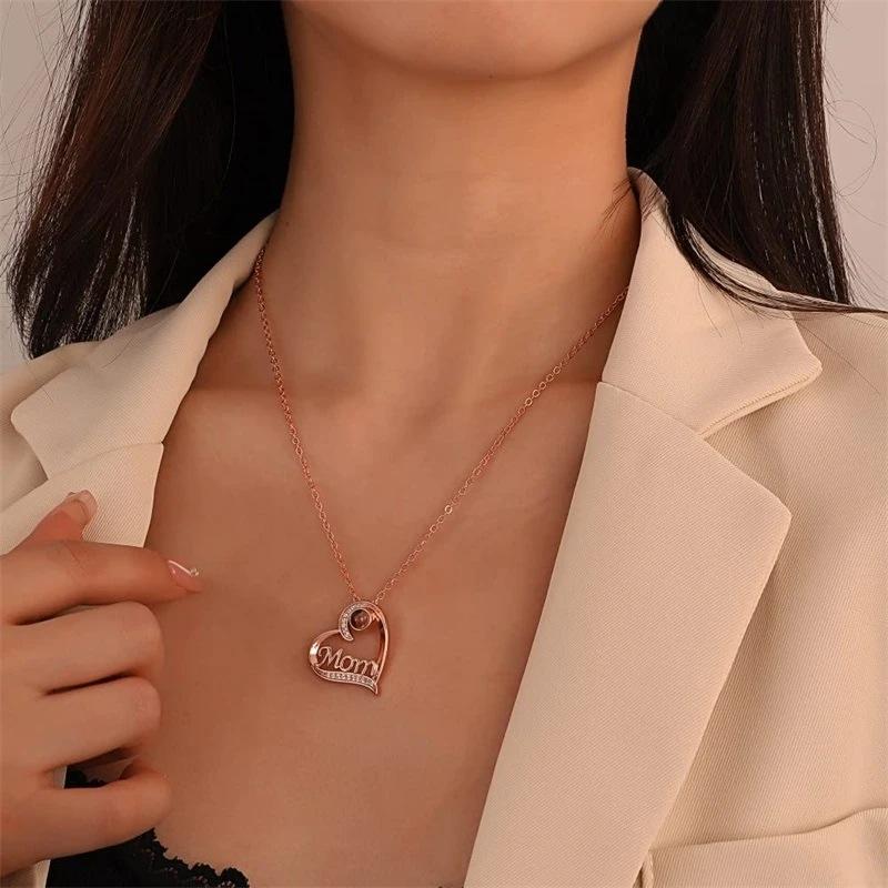 Projection Necklace Women's 100 Languages Love Color Photo Customization Name