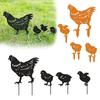4 шт. Черный знак курицы пасхальный путь знак курицы открытый металлический силуэт животного карта сад