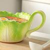 Ceramic Noodle Bowl Creative Cabbage Shape Serving Bowl Cartoon Vegetable Tableware for Noodles Soup Salads