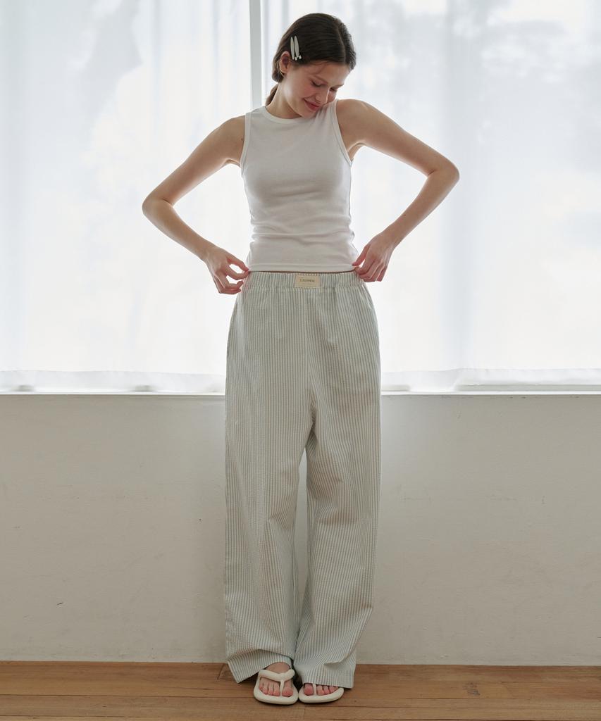 LOSSYROW Summer Stripe Long Pants Sky Blue