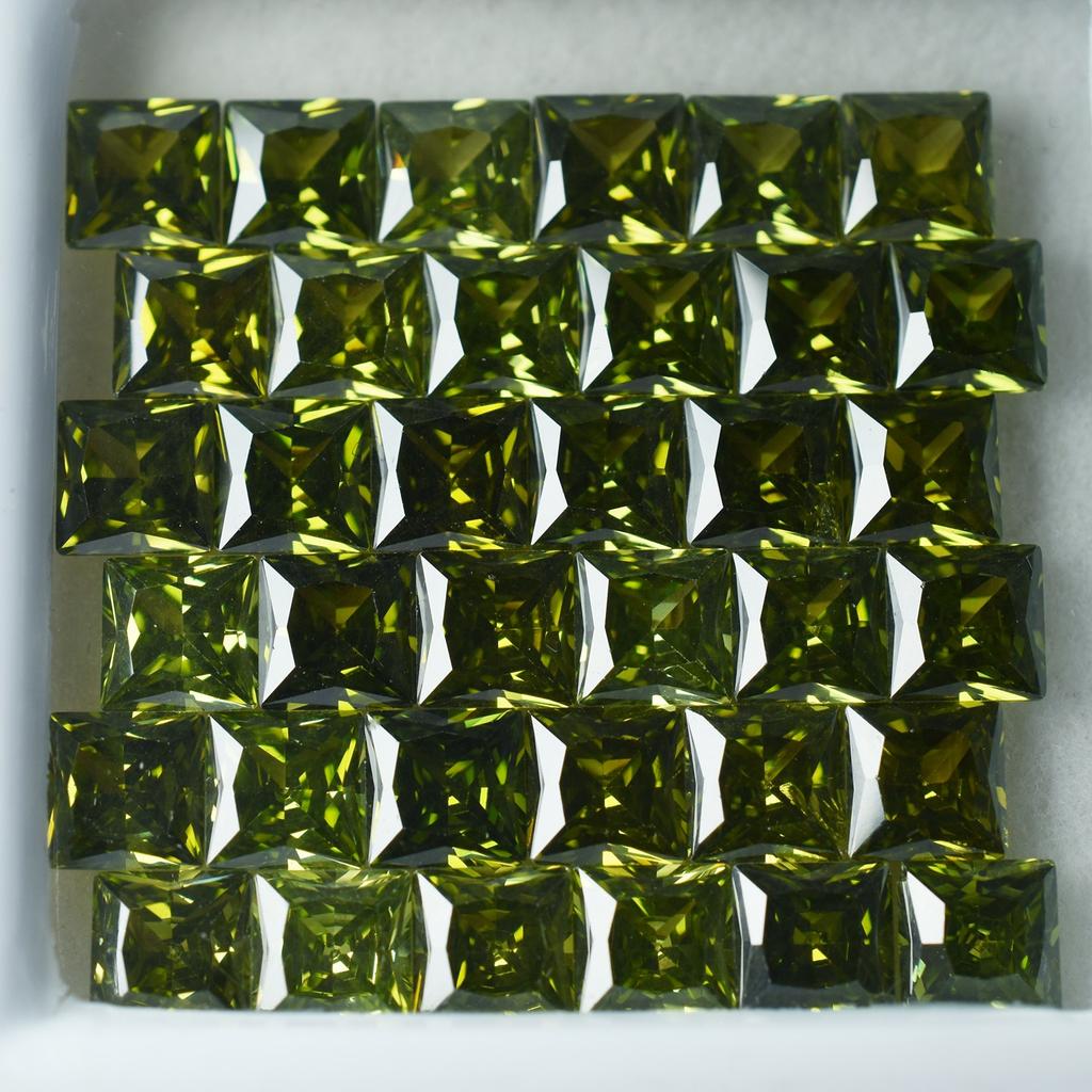 Natural Green Sapphire Loose Gemstone Square Cut 5x5 mm Lot 15 pcs September Birthday Birthstone