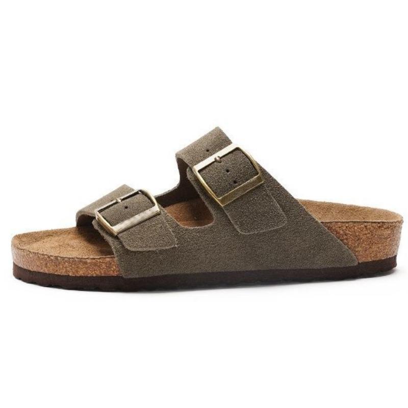 Large Size Flat Slippers Women's Retro Belt Buckle Sandals Women's