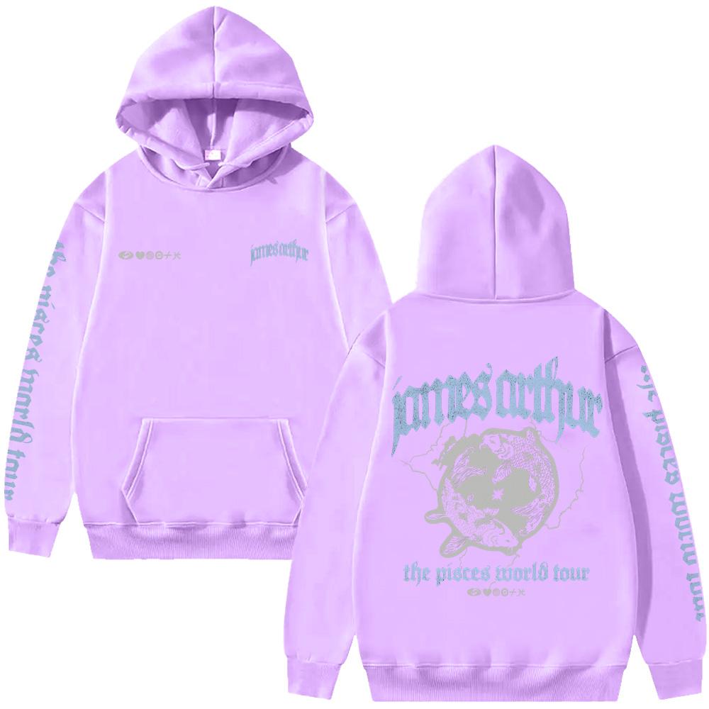 Винтажная толстовка Рыбы Мерч Джеймса Артура Свитшот Y2K Харадзюку Повседневный Хип-Хоп Уличная одежда Женская Мужская Мода High Street Пуловер