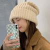 Ветрозащитная Зимняя Эластичная Теплая Вязаная Шапка Корейский Стиль Бини Женская Шапка Однотонная