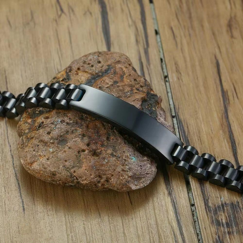 10MM -15MM Personalized Engraving Bracelet Stainless Steel Wrist Bangle for Men Outdoor