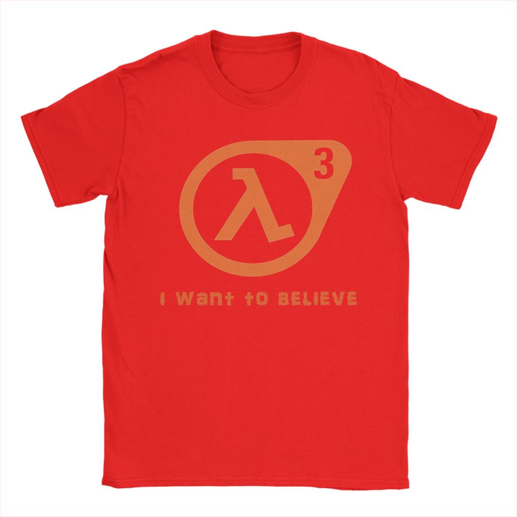 Креативные футболки Half Life I want to believe для унисекс с круглым вырезом, хлопковые, с коротким рукавом. Идея для подарка. Топы