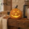 Теплая тыква-светильник на Хэллоуин, Жуткий свет, Украшение Jack-O'-Lantern, Страшные светодиодные фонари с вырезами для помещений и улицы, Праздничные вечеринки, Портативное украшение