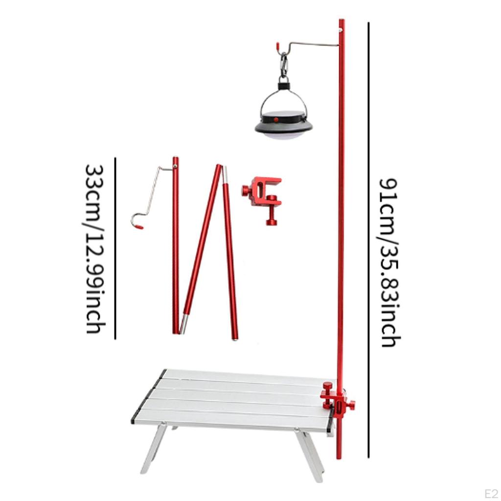 Camping Folding Lamp Pole Lantern Stand Bird Feeders Hanger with Storage Bag Light