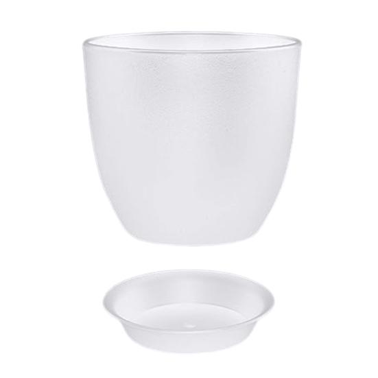 Цветочный горшок с поддоном Пластиковый горшок для растений с дренажными отверстиями Современный декоративный кашпо для комнатных и уличных растений Садовые комнатные растения