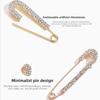Large Safety Pin Metal Pin Crytal Clips Fashion Rhinestones Brooches  Scarf