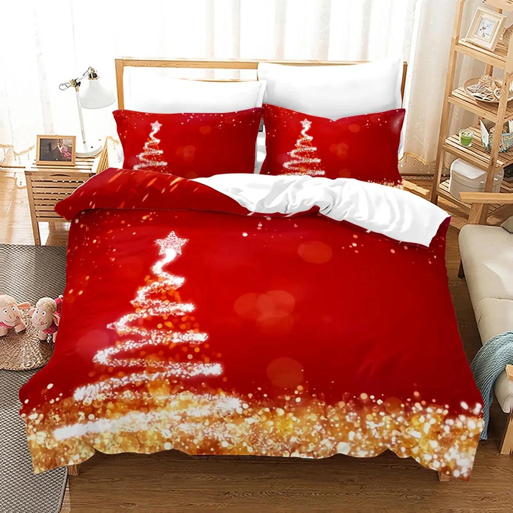 Merry Christmas Bedding Set 3D Print Single Twin Full Queen King Size Christmas Gift Bed Set Aldult Kid Bedroom Duvetcover Sets