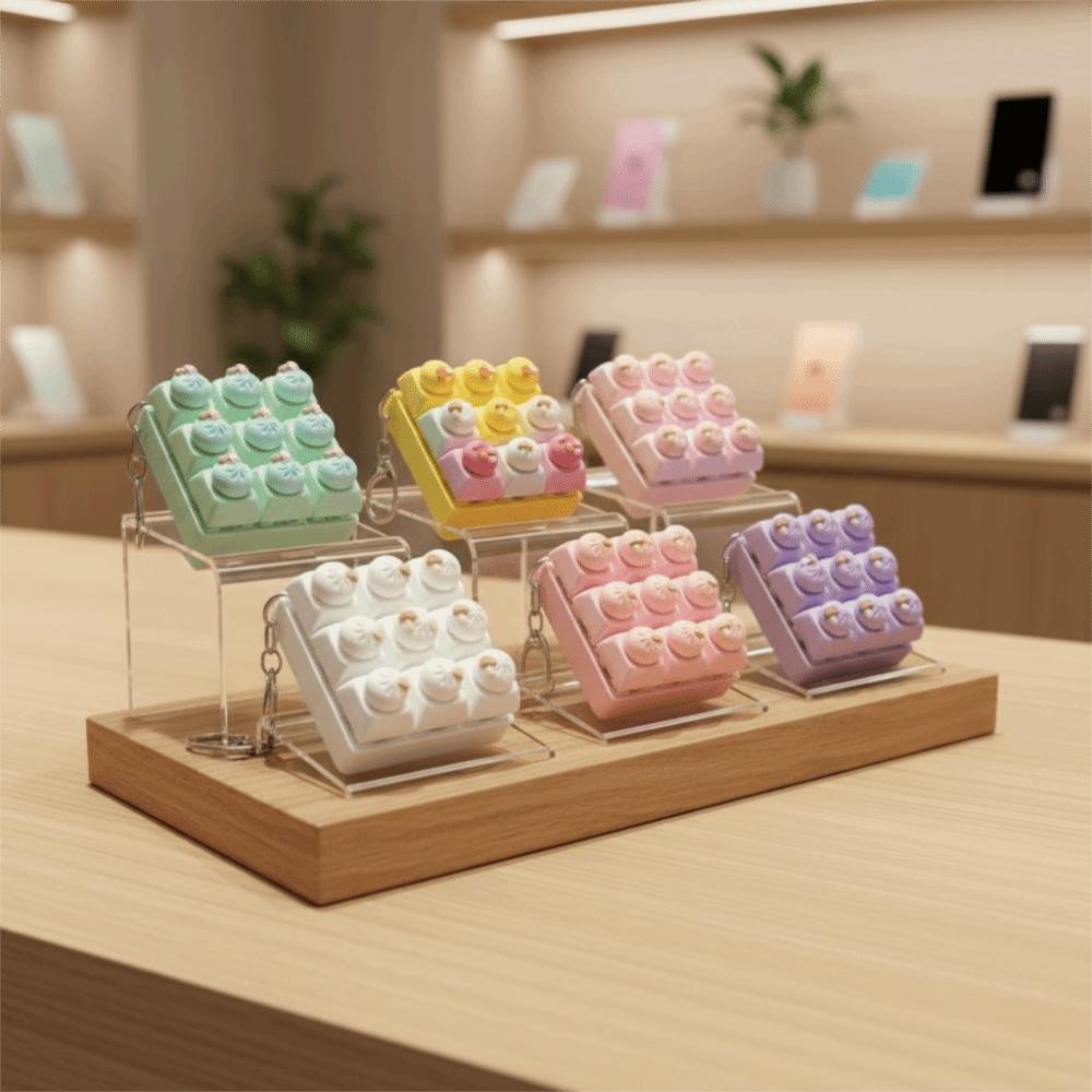 9 Button Fidget Keychain Dumpling Finger Keyboard Pendant Mini Keyboard Keychain Pass The Time