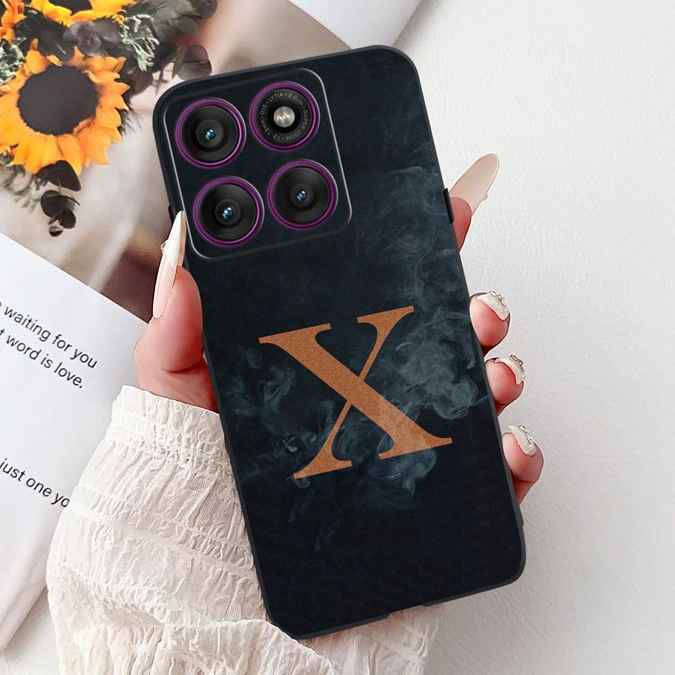 Чехол для Motorola Edge 60 Pro XT2507-1 Силиконовый Модный Роскошный Буквы от A до Z Ударопрочная Задняя Крышка Для Телефона Moto Edge 60Pro
