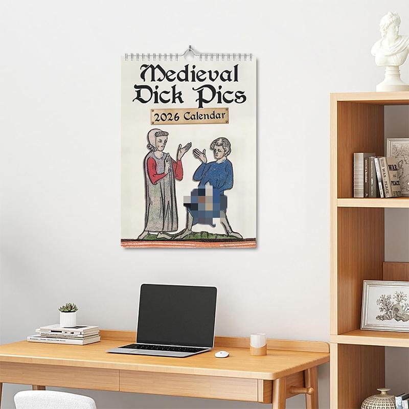 Medieval Pics 2026 Calendar, Medieval Pics Calendar,Funny Medieval Pics Calendar With Illustrations,Prank Medieval Wall Calendar
