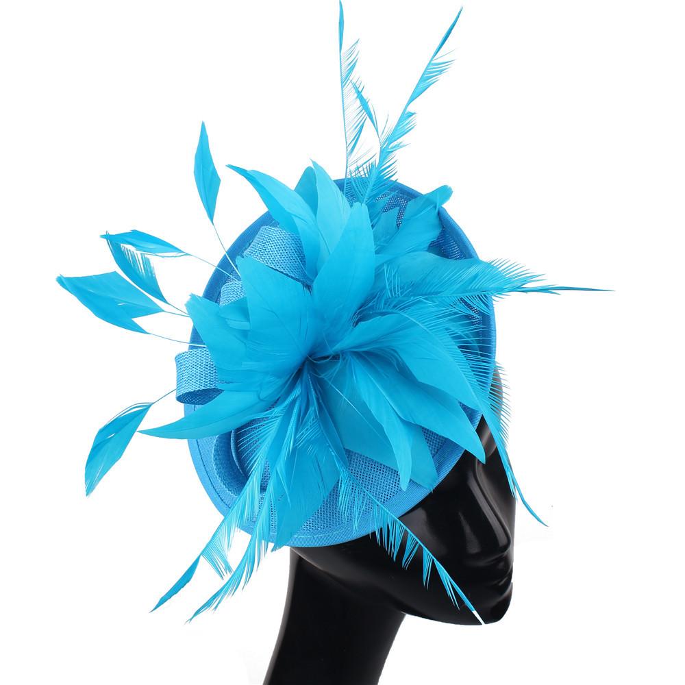 Deep Leather Powder Boutique Banquet Mesh Top Hat Hemp Headgear Bridal Wedding Dress Mesh Feather