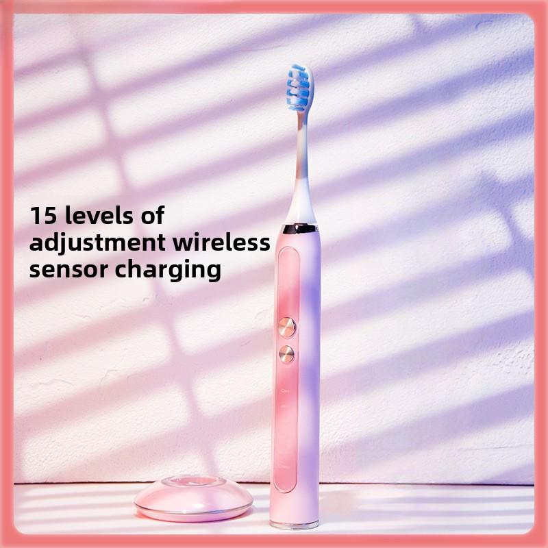 Мягкая щетина электрическая зубная щетка для взрослых с беспроводной зарядкой, умная звуковая магнитная левитация, чувствительная электрическая зубная щетка
