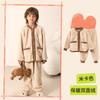 Children's Home Clothing Set - New Autumn and Winter Boys' and Girls' Thick Warm Double-sided Velvet Baby Sleepwear