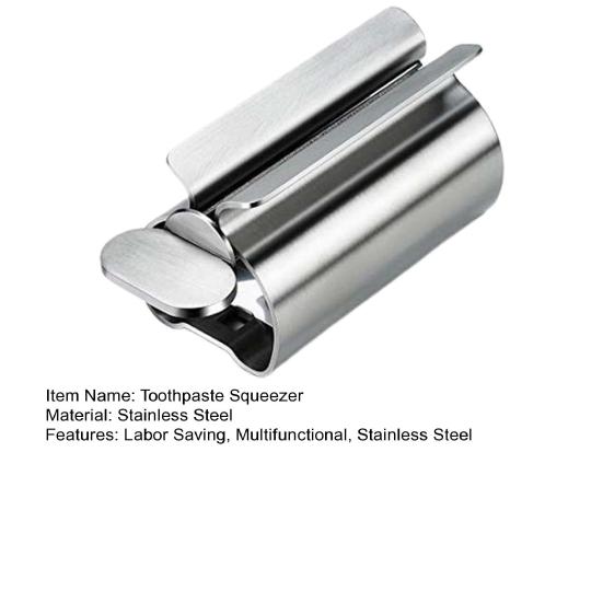 Toothpaste Tube Squeezer Stainless Steel Toothpaste Roller with Rotating Handle Labor Saving Toothpaste Tube Wringer Cleanser Presser