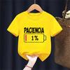 Vibrant Spanish Letter Print Short Sleeve Round Neck Kids Casual T-Shirt 100%  Summer - Breathable