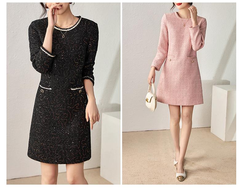 Winter Celebrity Sequin Tweed Dress for Women