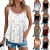 Женский модный повседневный жилет с принтом и U-образным вырезом без рукавов, топ на подтяжках