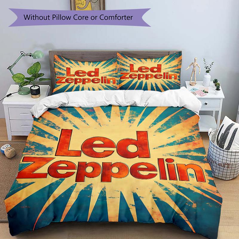 3pcs Led Zeppelin Bedding Set: Perfect for Bedroom or Guest Room. Soft and Comfortable with No Core Included yy251009234