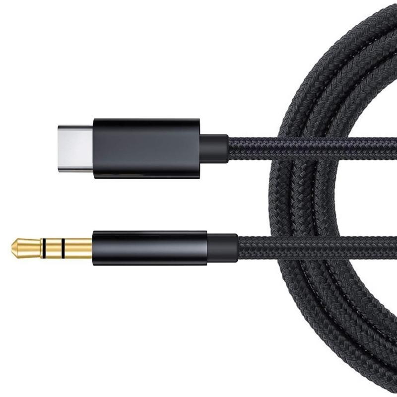 Кабель USB Type-C на 3,5 мм для аудио, шнур USB C на 3,5 мм для высококачественного звука в автомобиле и наушниках, поддержка шумоподавления