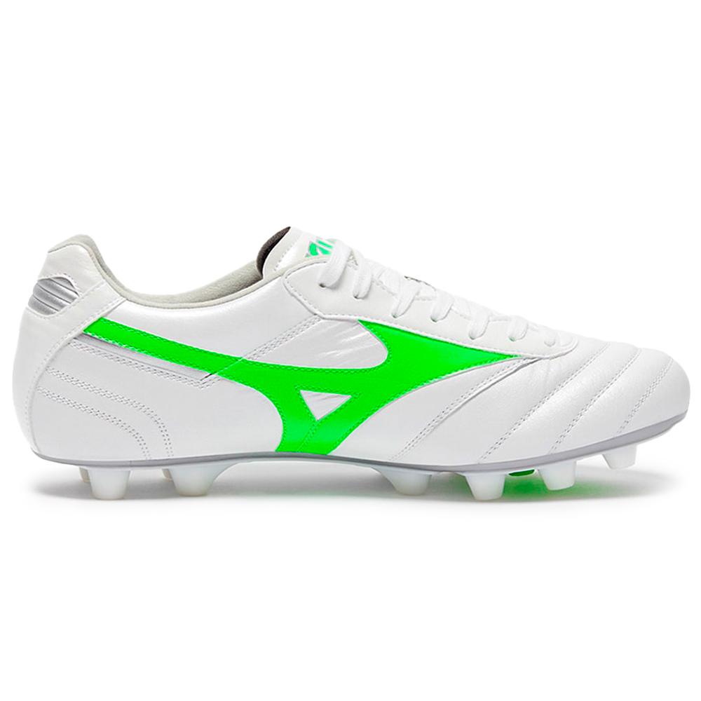 Football Boots Mizuno White / Neon Green / Galaxy Silver Size 38 Morelia II Elite