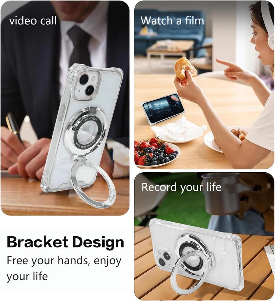 Ударопрочный магнитный держатель-подставка для телефона чехол для iPhone 16 15 12 13 14 Pro Max Plus для Magsafe Wireless Charger Bracket Cover