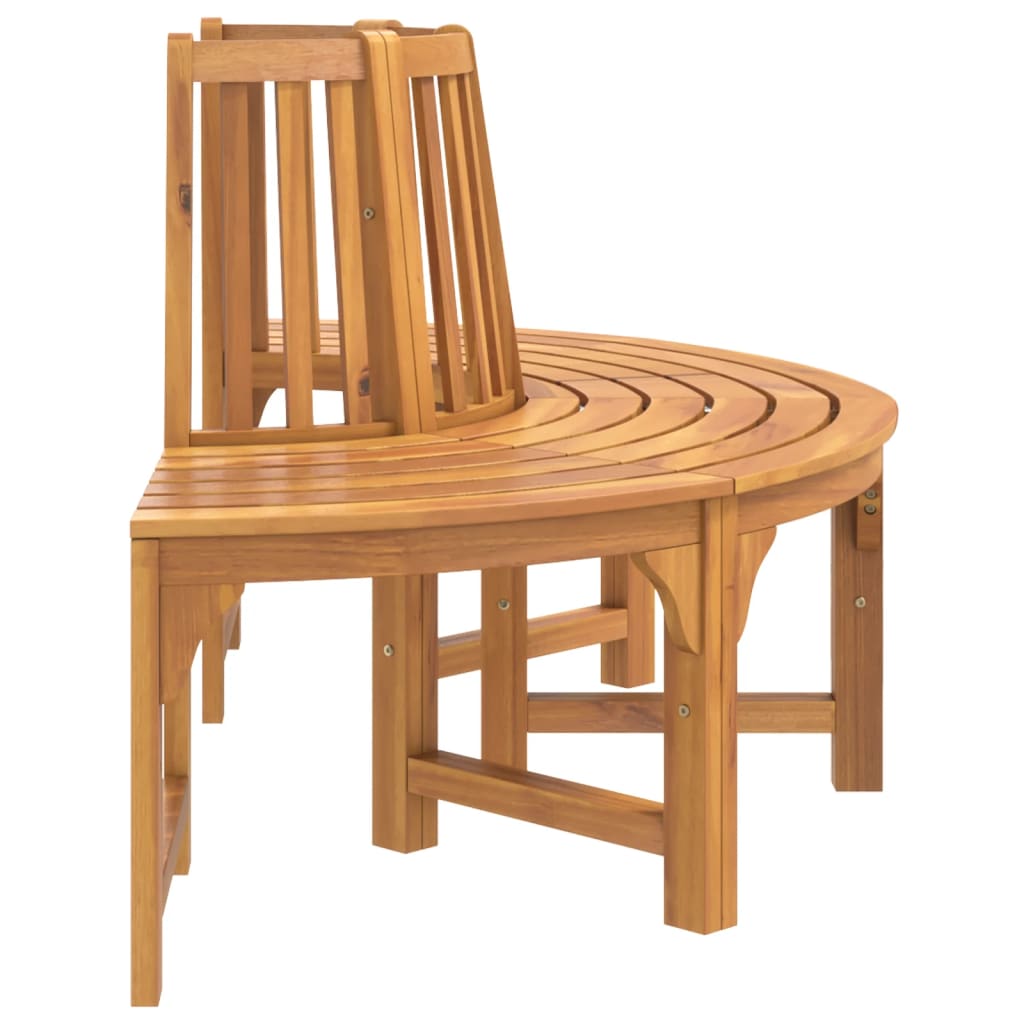 Semi Circular Tree Bench Ø160 cm Solid Eucalyptus Wood