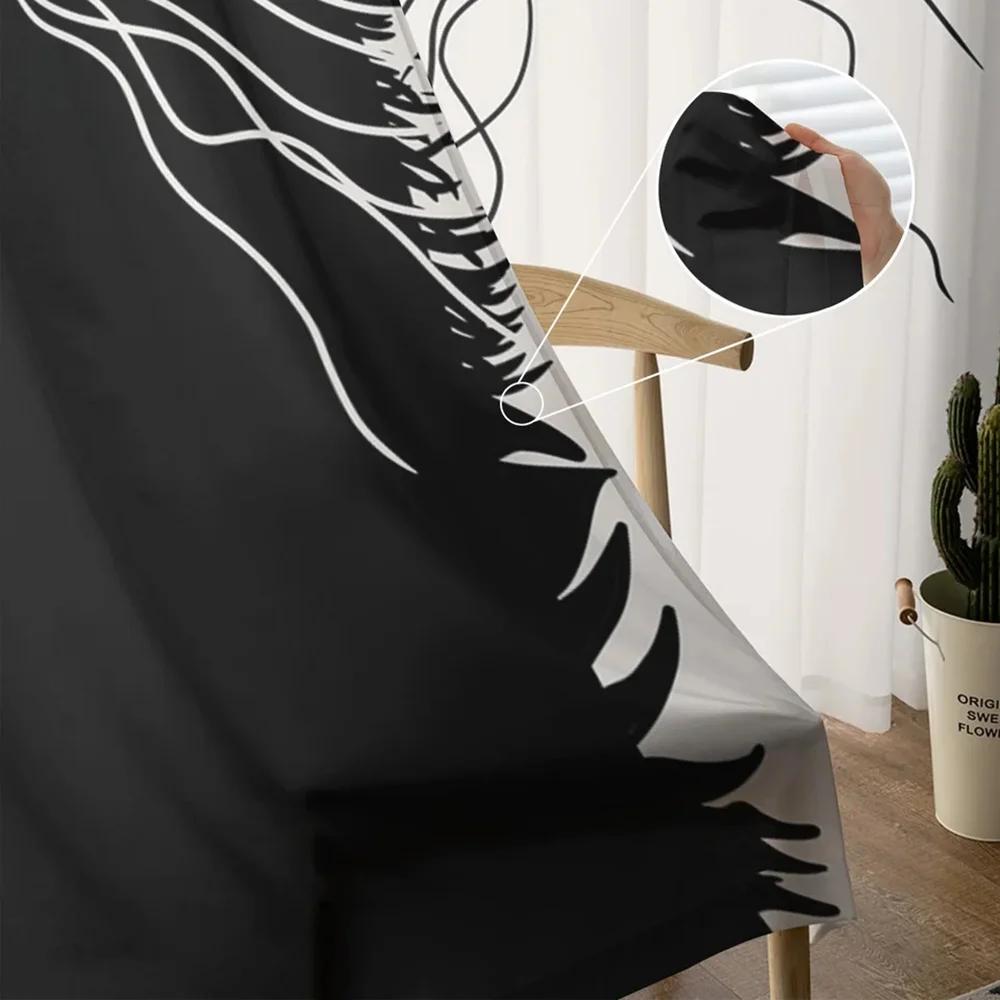 Ghosts Band Curtains Child Room Halloween Decoration Tulle for Bedroom Living Room Curtain Home Interior Curtains 2 Pieces Panel